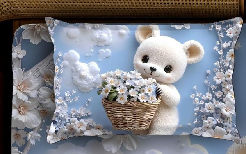 A Heavy 7D Digital Glace Cotton Super King Size Printed Flat Double Bedsheet, 110 X 110 Inch and 2 Pillow Cover