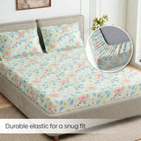 Bloomfield Dawn Combed Cotton King Fitted Bedsheet, 186 TC