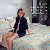 Bloomfield Dawn Combed Cotton King Fitted Bedsheet, 186 TC