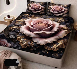 Heavy 7D Digital Glace Cotton Super King Size Printed Flat Double Bedsheet, 110 X 110 Inch and 2 Pillow Cover