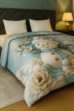Heavy 7D Digital Glace Cotton Super King Size Printed Flat Double Bedsheet, 110 X 110 Inch and 2 Pillow Cover