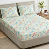 Bloomfield Dawn Combed Cotton King Fitted Bedsheet, 186 TC