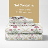 Rose Serenity, 100% Cotton King Size Bedsheet, 186 TC