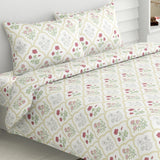 Rose Serenity, 100% Cotton King Size Bedsheet, 186 TC