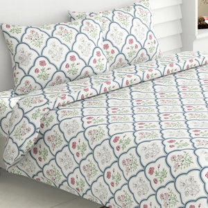 Classic Trells, 100% Cotton King Size Bedsheet, 186 TC