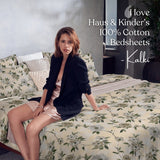 Greek Garden Romance, 100% Cotton King Size Bedsheet, 186 TC Yellow