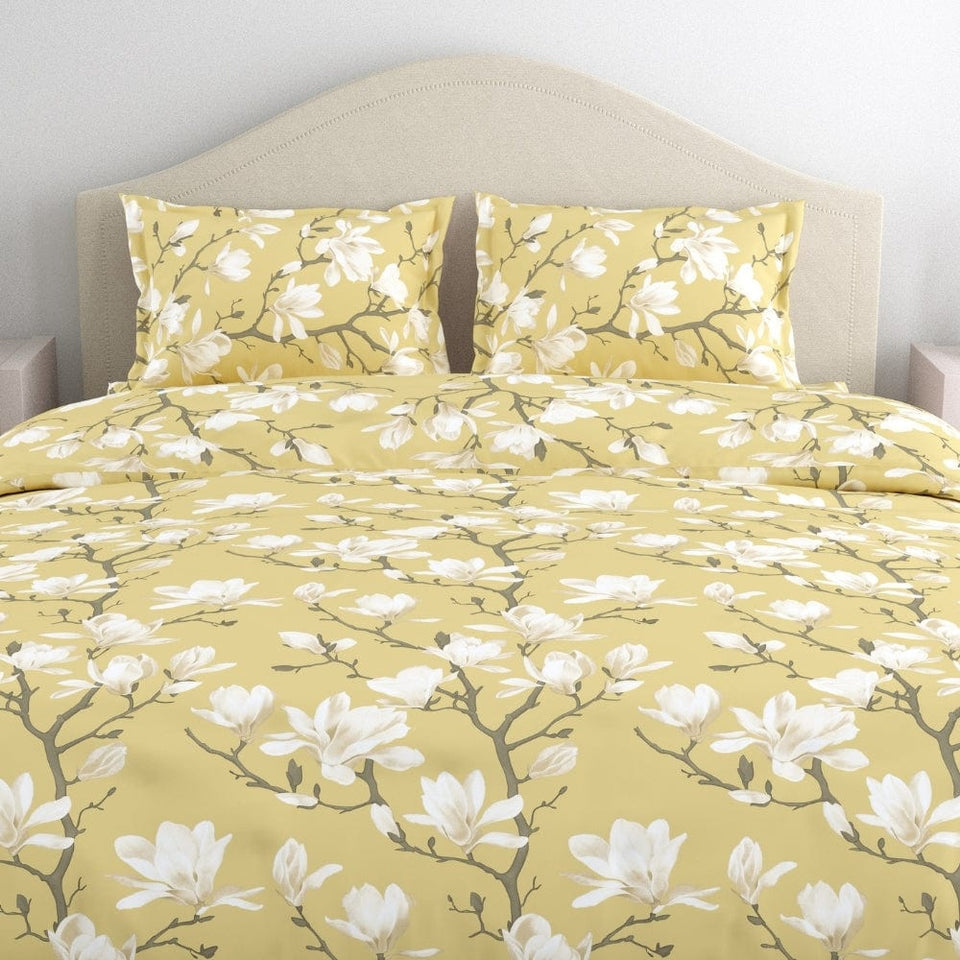 Golden Bloom Trellis 100% Cotton King Bedsheet, 144 TC