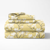 Golden Bloom Trellis 100% Cotton King Bedsheet, 144 TC